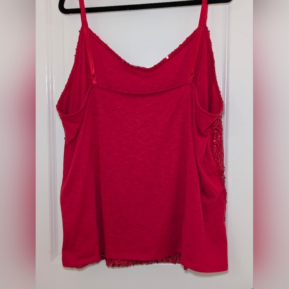 Lane Bryant Red Sequin Cami Top 22/24 Sparkle Tank New Years Eve Holiday Party - Picture 5 of 5